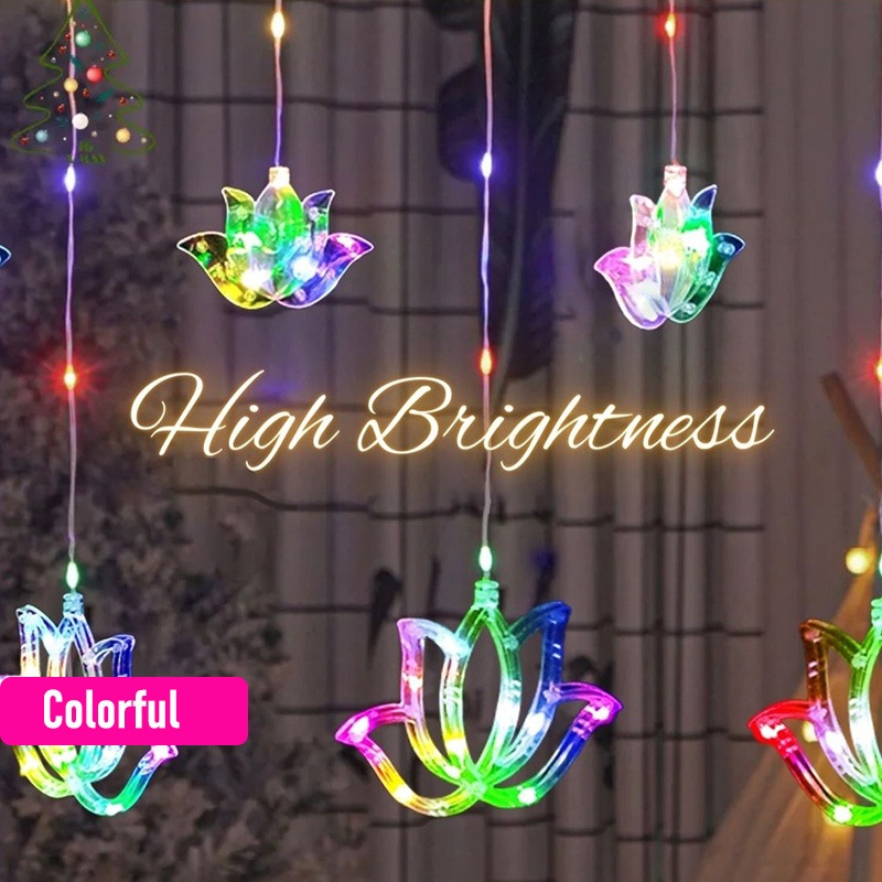 Lighting Decoration For Diwali - 4M 8 trybów Deepavali Lotus Icicle