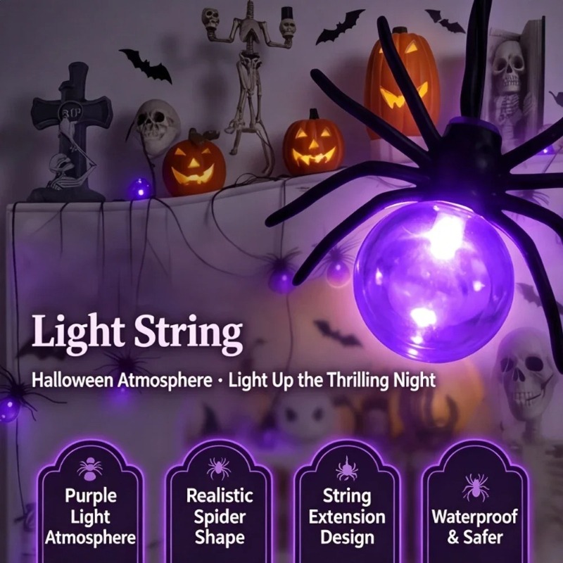 String Light Outdoor - Lampki LED w kształcie pająków na