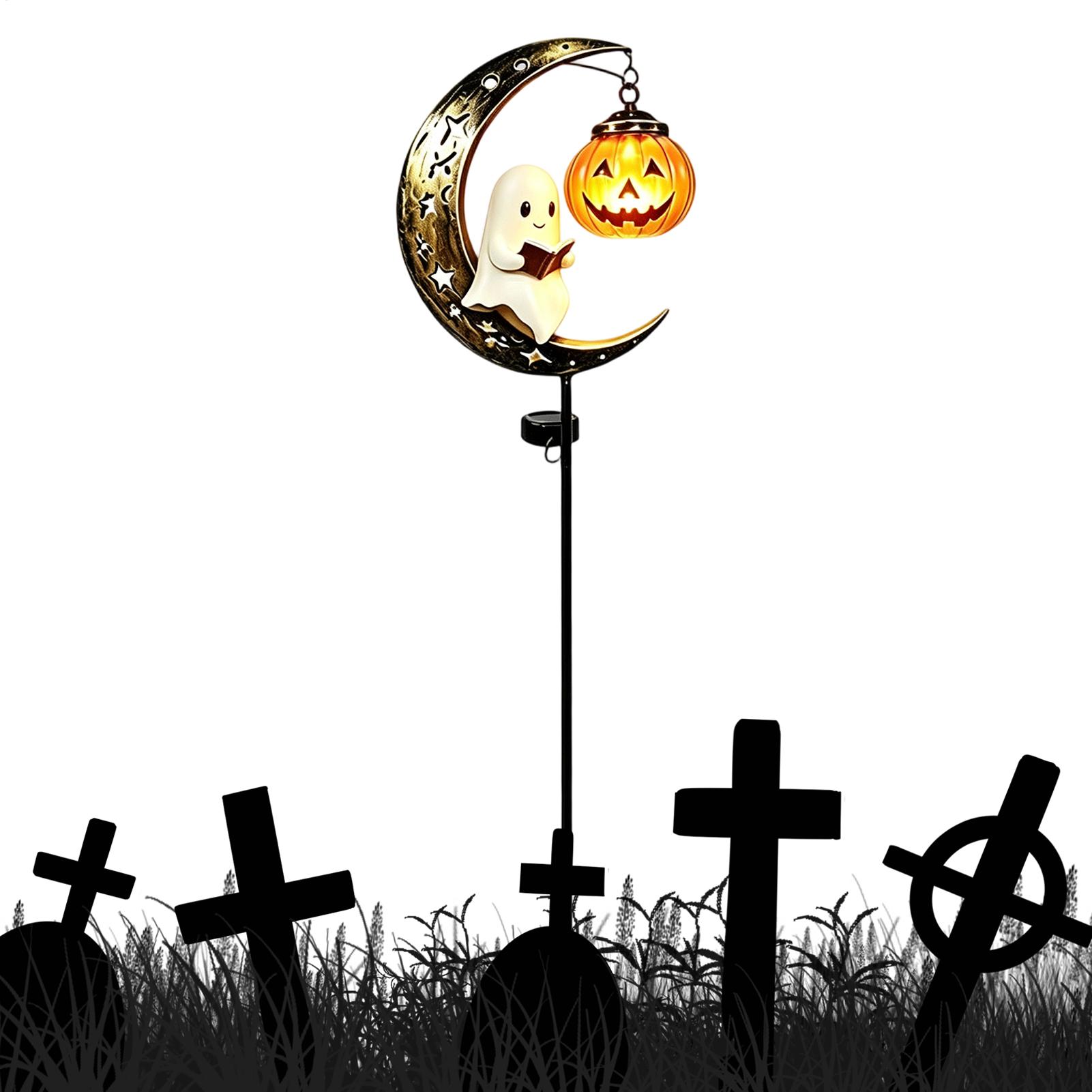 Yard Lighting Decor - Halloweenowa lampa ogrodowa na paliku, metalowa,