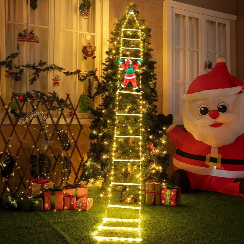 String Light Outdoor - Świąteczne lampki LED, dekoracyjna drabinka świetlna