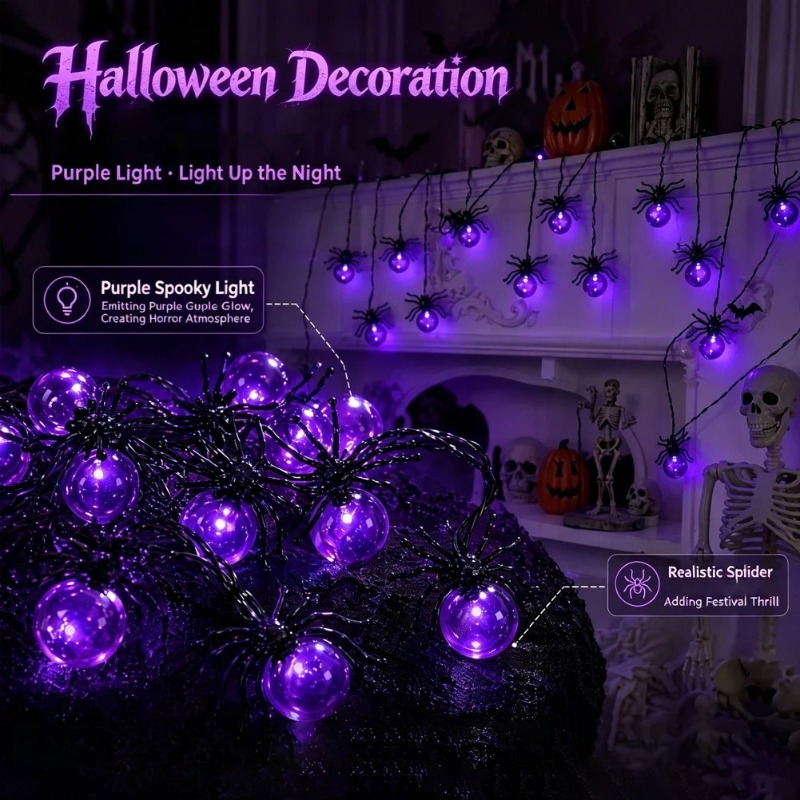 Lampki LED w kształcie pająków – String Light Outdoor recenzja i cena