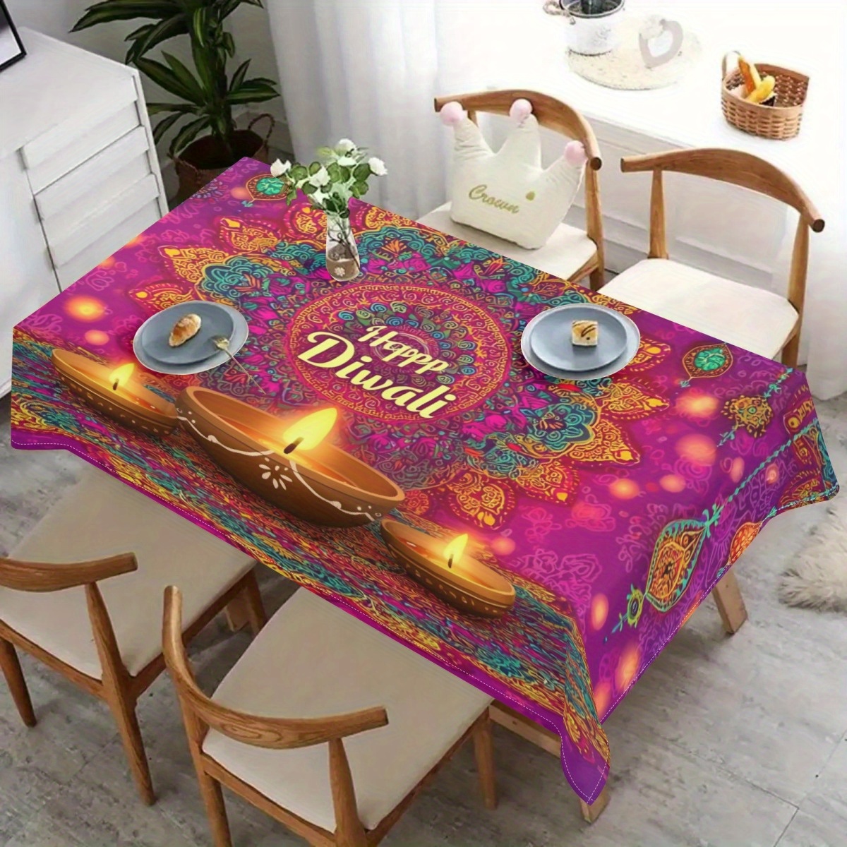 Prostokątny obrus na stół z ok – Lighting Decoration For Diwali recenzja i cena