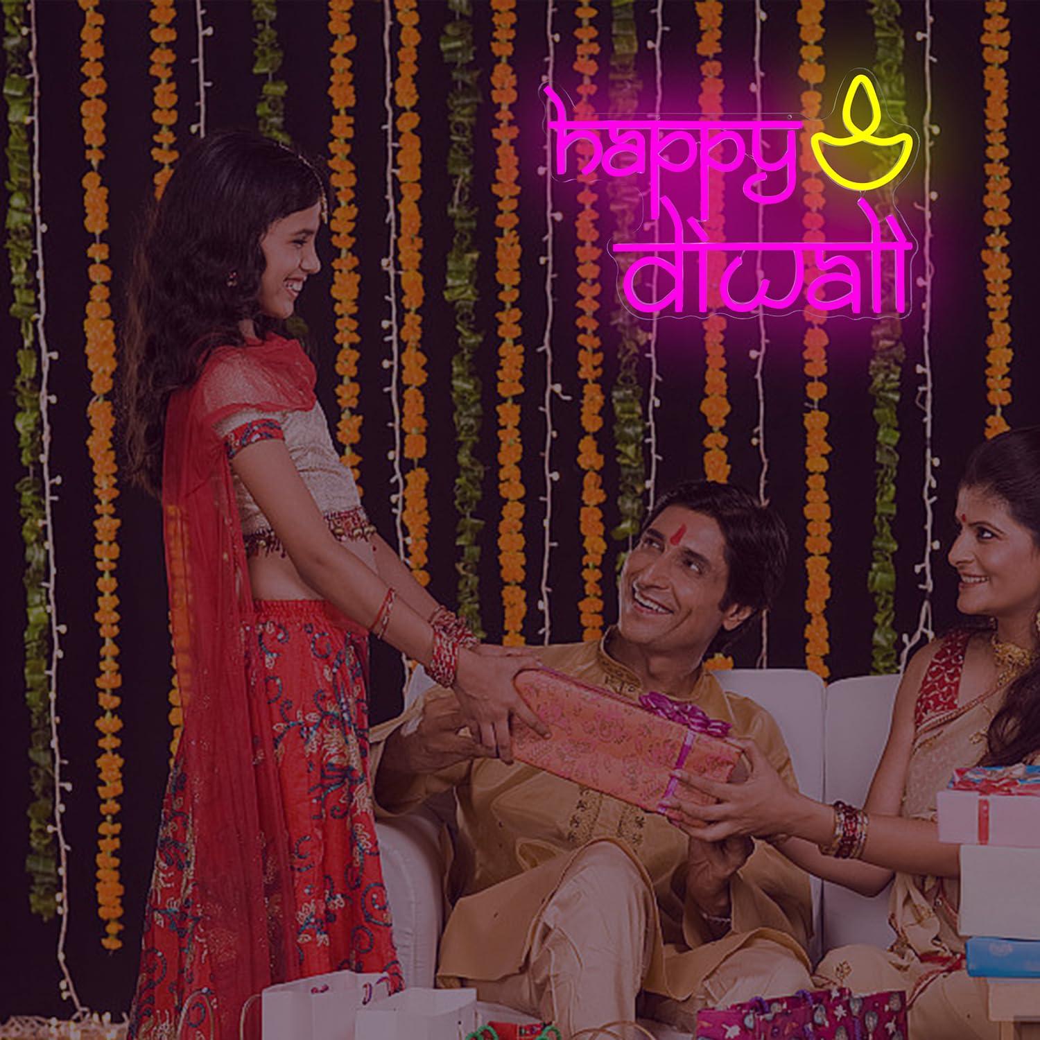 Świecący neonowy znak Happy Di – Lighting Decoration For Diwali recenzja i cena