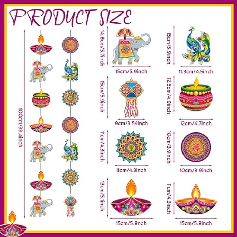 8 szt. Dekoracje wiszące na Di – Lighting Decoration For Diwali recenzja i cena