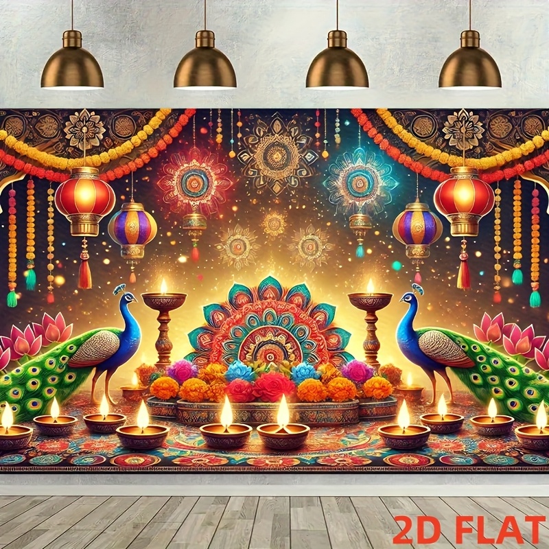 Gobelin z motywem pawia na Diw – Lighting Decoration For Diwali recenzja i cena