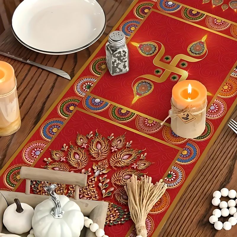 VIKAMA Bieżnik na stół Happy D – Lighting Decoration For Diwali recenzja i cena
