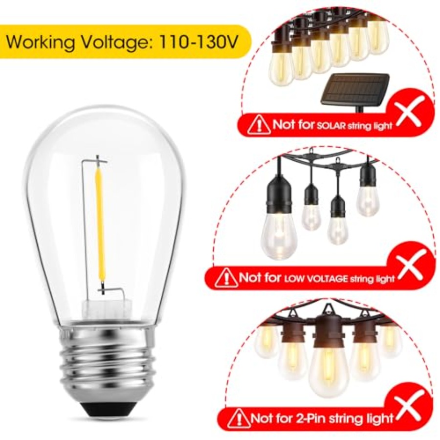 36 sztuk żarówek LED S14 do ze – String Light Outdoor recenzja i cena