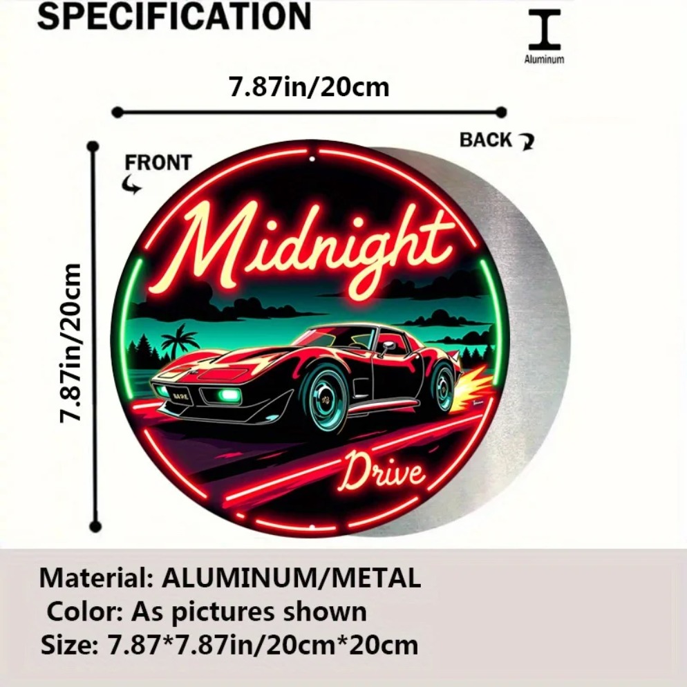 Vintage Neon Car Sign Midnight – Lighting Decor Items recenzja i cena