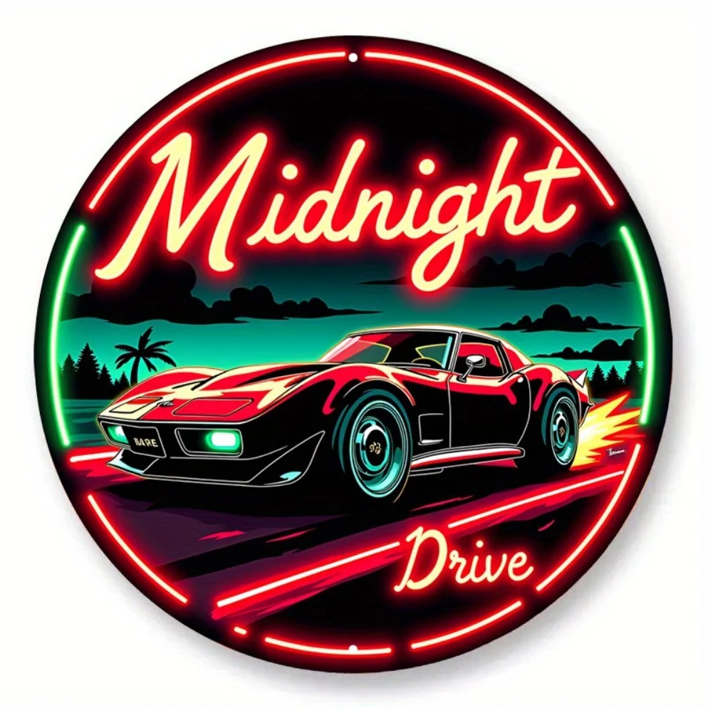 Vintage Neon Car Sign Midnight – Lighting Decor Items recenzja i cena