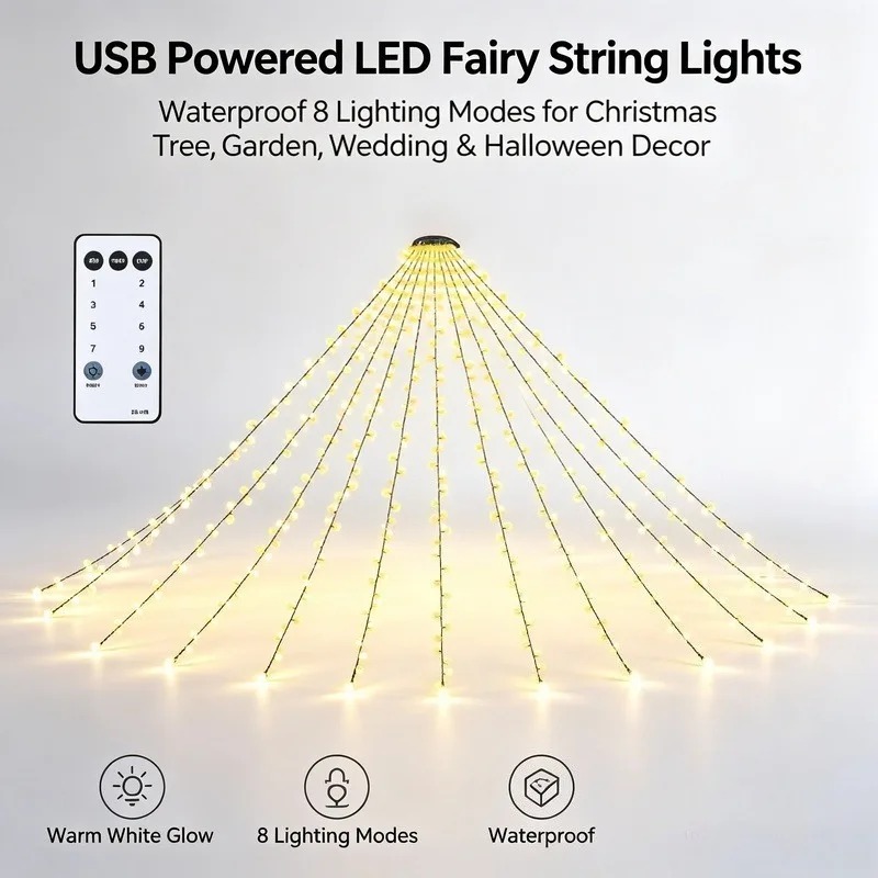 Wodoodporne lampki LED USB, 8  – Garden Lighting Decor recenzja i cena