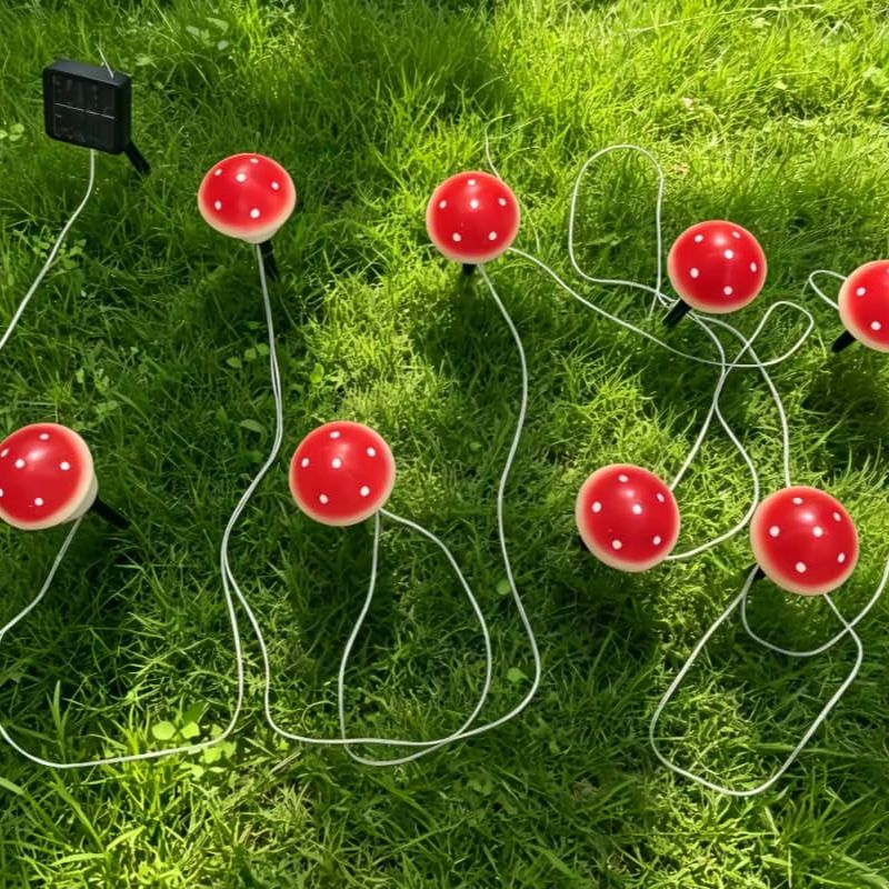 Solarne lampki grzybki, wodood – String Light Outdoor recenzja i cena